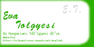 eva tolgyesi business card